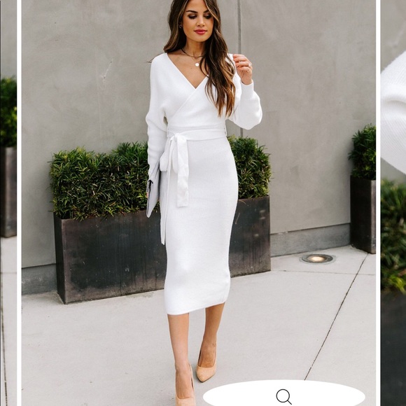 Vici yara drape knit midi sweater dress